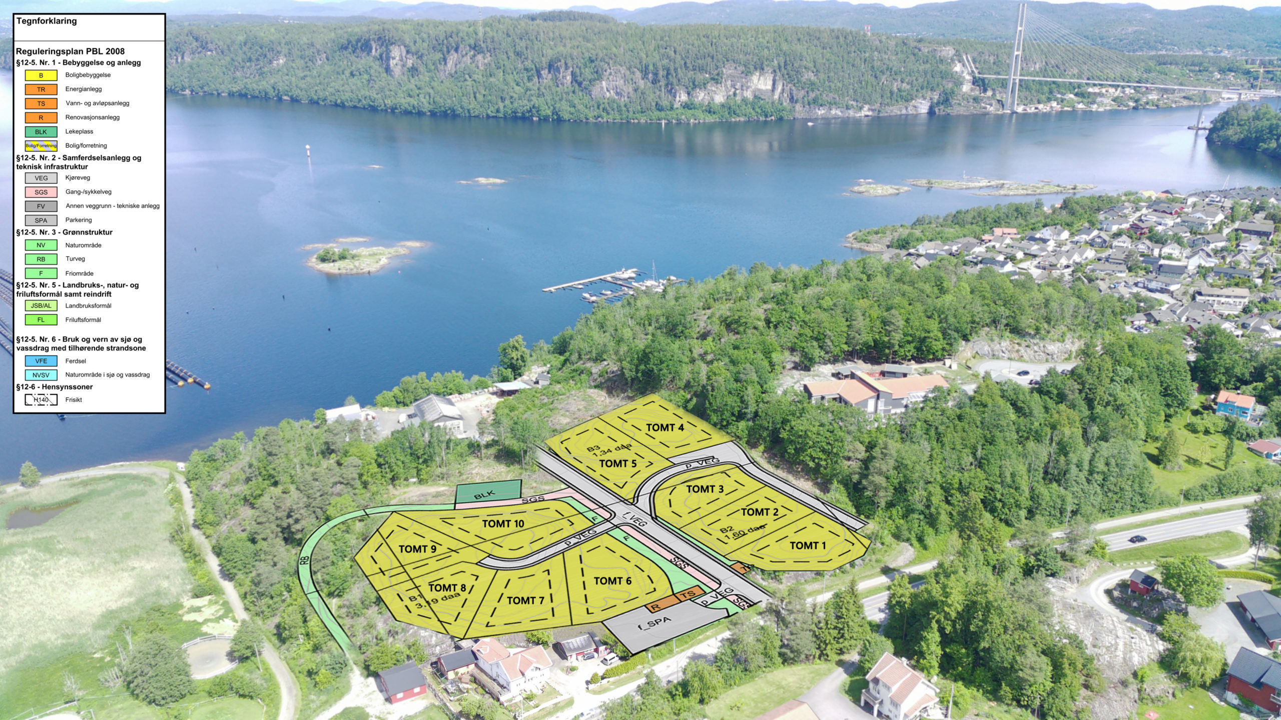 Høyt og fritt beliggende med nydelig fjordutsikt finner du det nye boligfeltet i Bamble, Utsikten Findal. – bilde 3