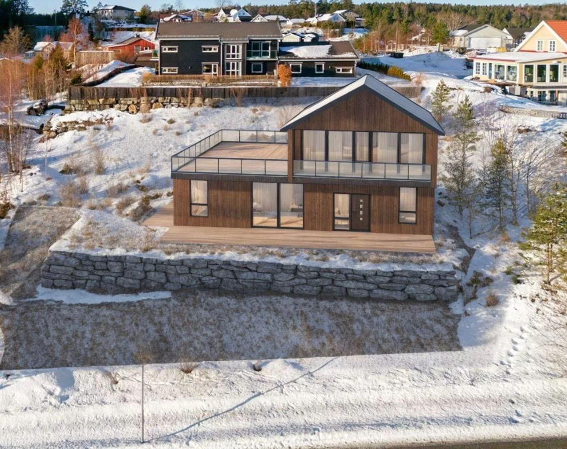 Investorvennlig nybygget enebolig med utleiedel sentralt på Vinterbro! Nærhet til Tusenfryd, Bunnefjorden og Gjersjøen. Flott utsikt og gunstig plassering nær E6 og E18, med kort vei til Oslo. – bilde 1