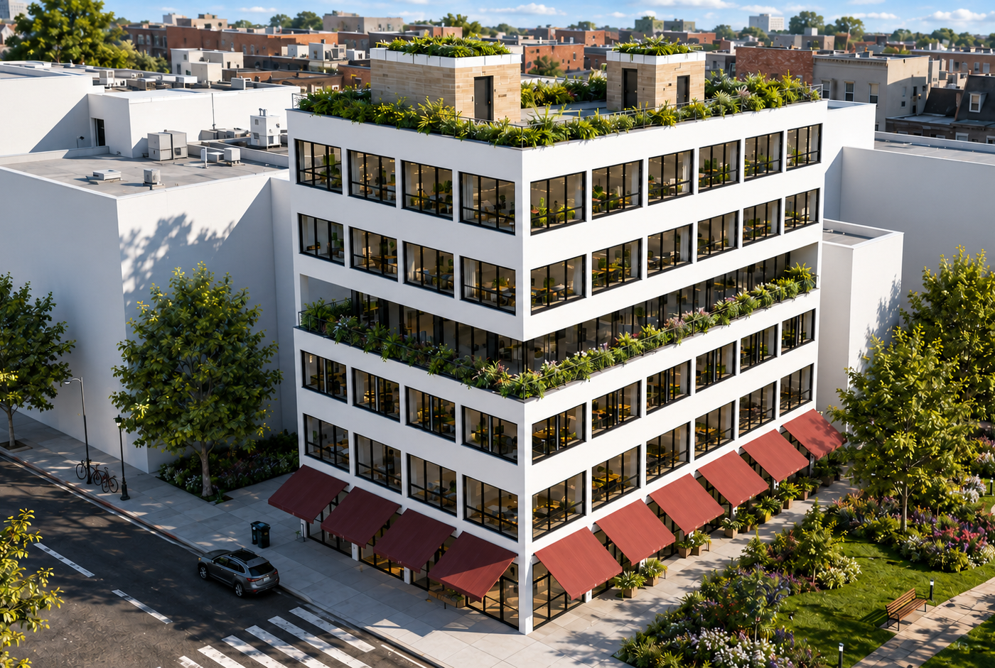 Sentralt utviklingsprosjekt i Porsgrunn med potensial for å bygge ytterligere 3 etasjer og totalt 37 leiligheter – bilde 1